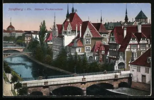 AK Strassburg, Blick auf die Höhere Töchterschule