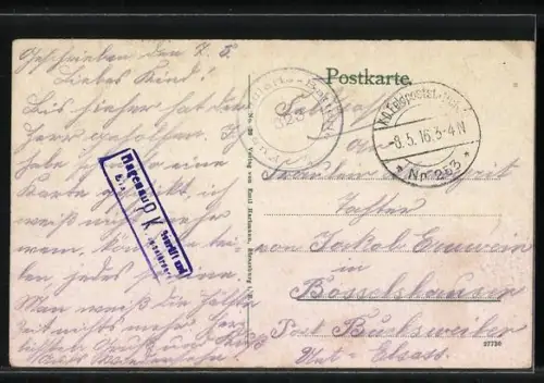 AK Strassburg, Blick auf die Höhere Töchterschule