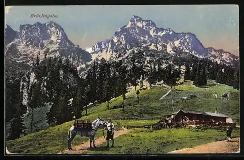 AK Bergen / Obb., Gasthof Bründlingalm
