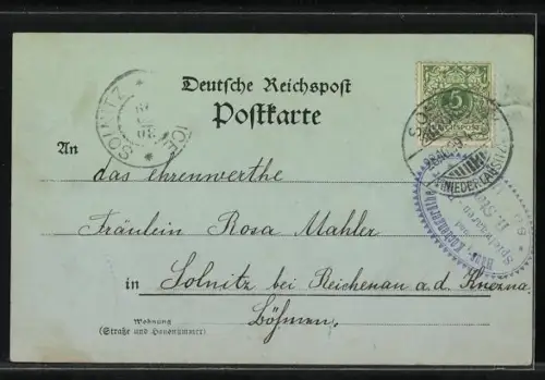 Mondschein-AK Sorau /N. L., Totalansicht