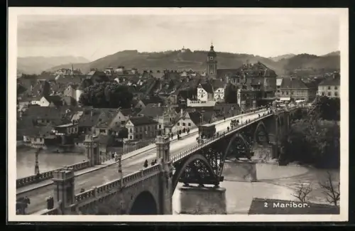 AK Maribor, Totale mit Flussbrücke