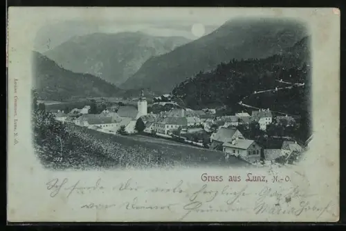 AK Lunz, Teilansicht über die Dächer