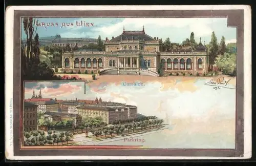 Künstler-AK Erwin Pendl: Wien, Parkring, Kursalon