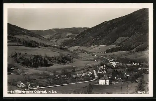 AK Otterthal /N.-Do., Gesamtansicht mit Landstrasse u. Umgebung aus der Vogelschau
