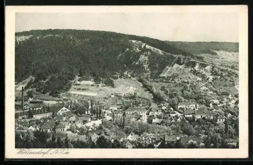 AK Wöllersdorf, Ortsansicht aus der Vogelschau