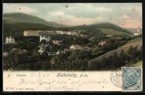 AK Kalksburg, Gesamtansicht, Pfarrkirche, Convict