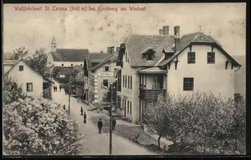 AK St. Corona, Strasse am Hotel, Zerfallenes Haus