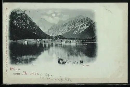 AK Pertisau, Ruderboot auf dem Achensee