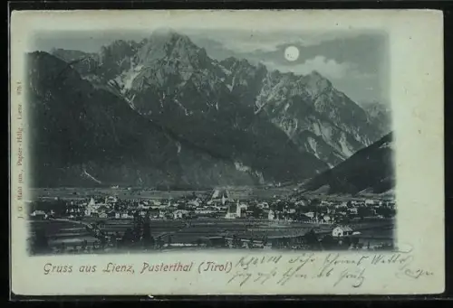 AK Lienz /Pusterthal, Ortsansicht gegen das Gebirge