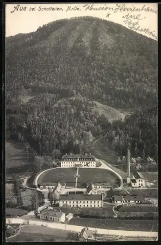 AK Gloggnitz /N.-Oe., Aue bei Schottwien aus der Vogelschau