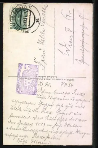 AK Reichenau an der Rax, Preiner-Gscheid, Gasthof Geyschläger mit Rax