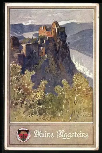 AK Aggstein, Motiv der Ruien Aggstein, Deutscher Schulverein