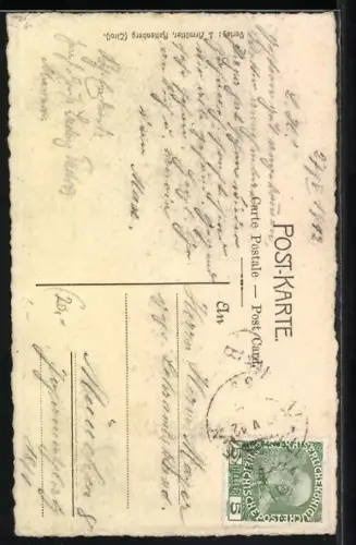 Künstler-AK Rattenberg /Tirol, Gebäudeansicht