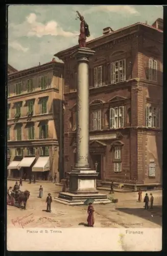 Künstler-AK Firenze, Piazza di S. Trinita