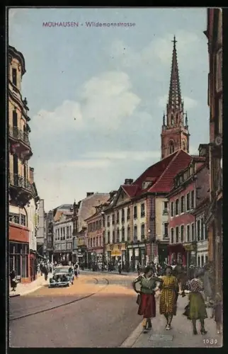 AK Mülhausen, Blick in Wildemannstrasse