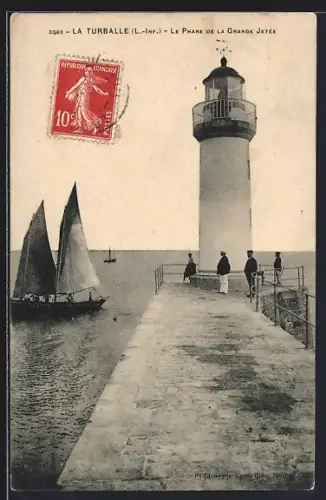 AK La Turballe, La Phare de la Grande Jetée