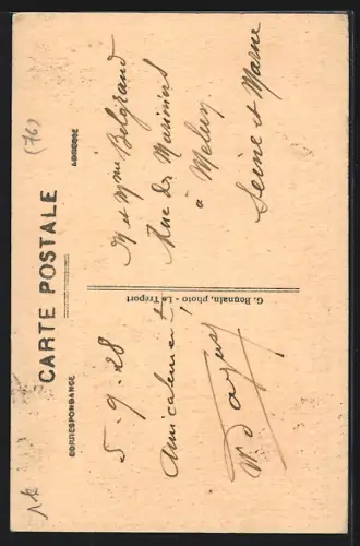 AK Le Tréport, Effet de Vague par gros temps, Leuchtturm