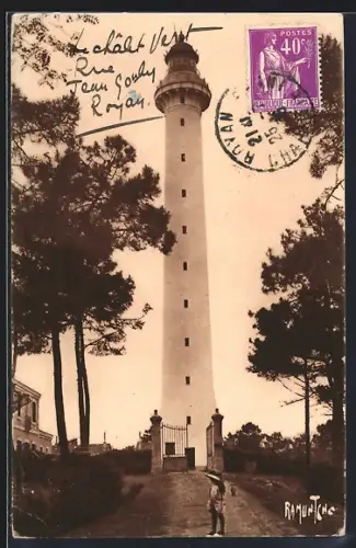 AK Gironde, le phare de la Coubre marquant l`entrée, Leuchtturm