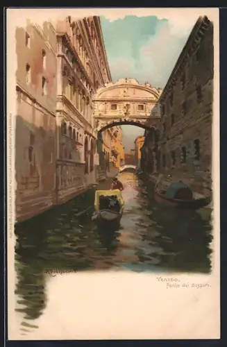 Künstler-Lithographie Meissner & Buch (M&B) Nr. 1259: Venedig / Venezia, Ponte dei Sospiri