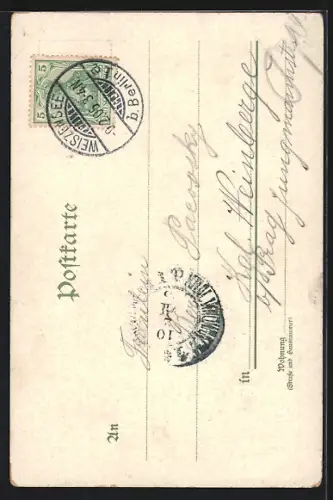 Lithographie Berlin, Rathaus mit Strasse