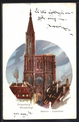Lithographie Strassburg, Das Münster