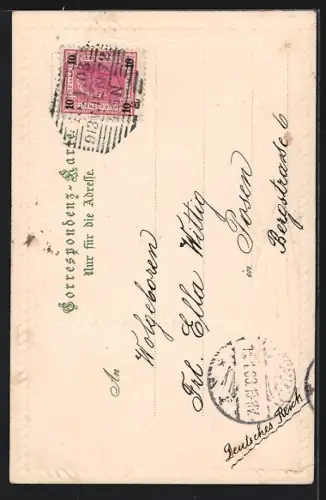 Präge-AK Wien, Stefanskirche mit Strasse im Winter, Flagge u. Wappen