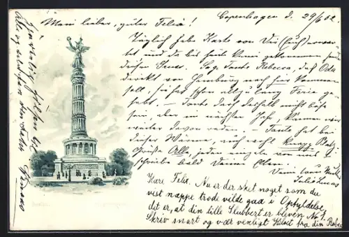 Lithographie Berlin, Die Siegessäule