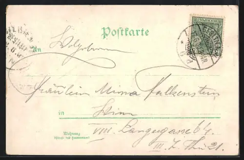 Lithographie Berlin, Rathaus mit Strasse