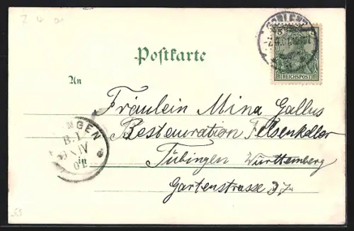 Lithographie Coblenz, Provinzial-Kaiser-Denkmal am Deutschen Eck