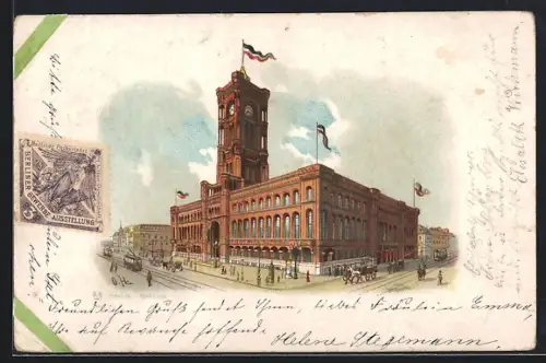 Lithographie Berlin, Rathaus in der Königstrasse