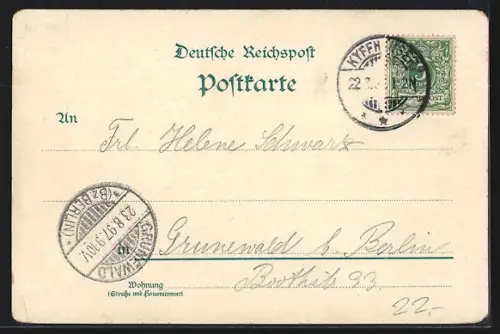 Lithographie Kyffhäuser, Reiterstandbild, Barbarossa, Kyffhäuser Denkmal