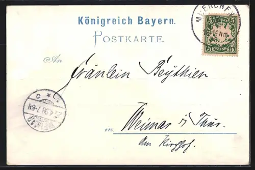 AK München, Bavaria im Abendlicht