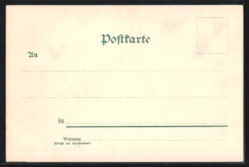 Lithographie Berlin-Tiergarten, Reichstagsgebäude mit Siegessäule