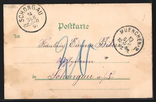 Lithographie München, Panorama und Frauenkirche