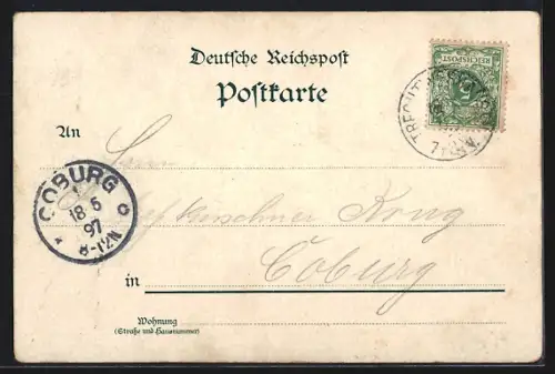 Lithographie Bingen / Rhein, Rheinstein, Mäusethurm