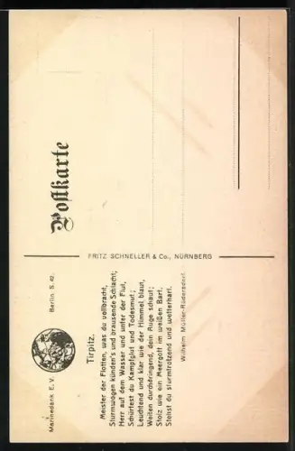 Künstler-AK Admiral Alfred von Tirpitz, Kopfportrait