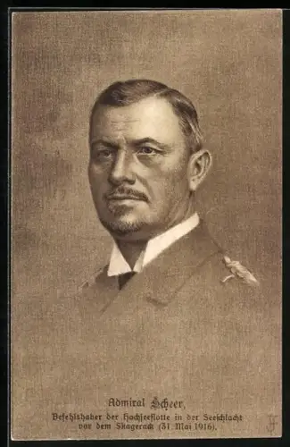 AK Portrait Admiral Scheer, Befehlshaber der Hochseeflotte in der Skagerrakschlacht 1916