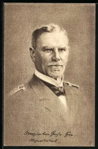 Künstler-AK Portrait Vizeadmiral Maximilian Graf von Spee