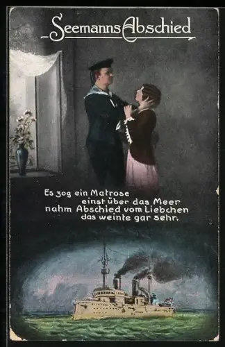 AK Matrose nimmt Abschied von seiner Liebsten
