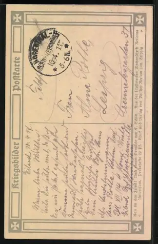 Künstler-AK Ran an den Feind, Kriegsschiff im Gefecht