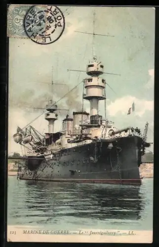 AK Kriegsschiff Jauréguiberry liegt vor Anker