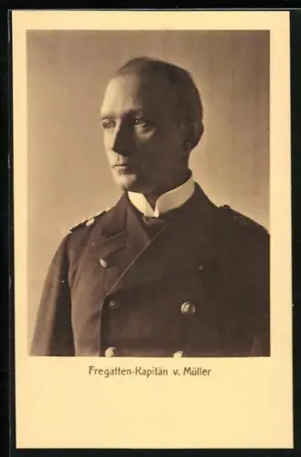AK Portrait des Fregattenkapitäns von Müller in Uniform