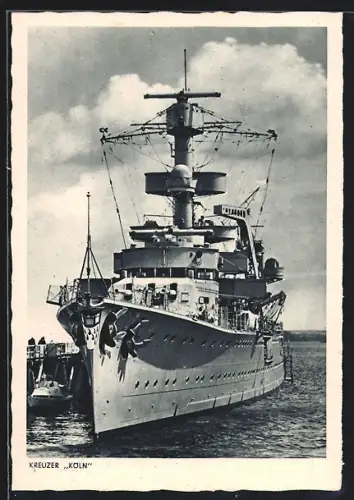 AK Kreuzer Köln im Hafen