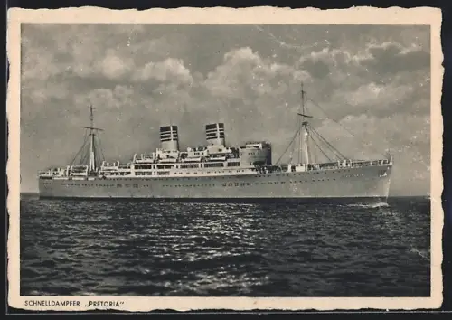 AK Passagierschiff Pretoria auf hoher See