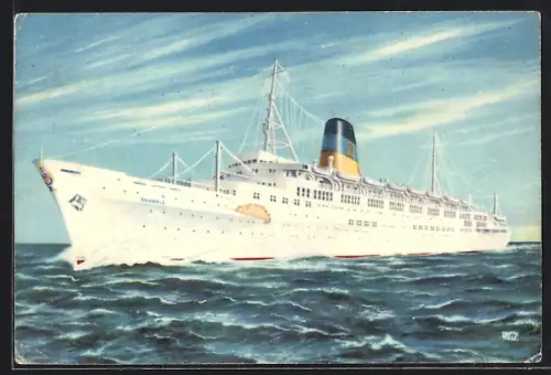 AK Passagierschiff T. S. S. Olympia auf hoher See, Greek Line