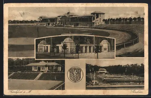 AK Frankfurt-Niederrad, Stadion, Tribünen, Eingangsportal