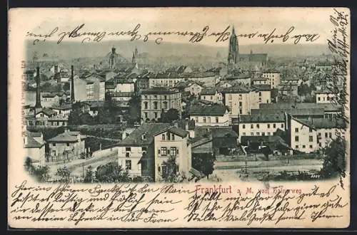 AK Frankfurt-Sachsenhausen, Panorama vom Hainerweg