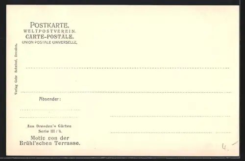 AK Dresden, Brühl`sche Terrasse, Gartenansicht