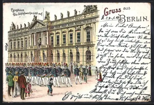Lithographie Berlin, Zeughaus, Schlosswache