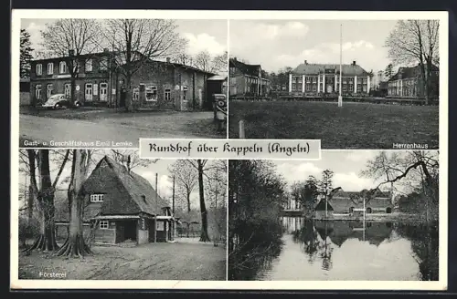 AK Rundhof über Kappeln, Herrenhaus, Gasthaus Emil Lemke, Försterei
